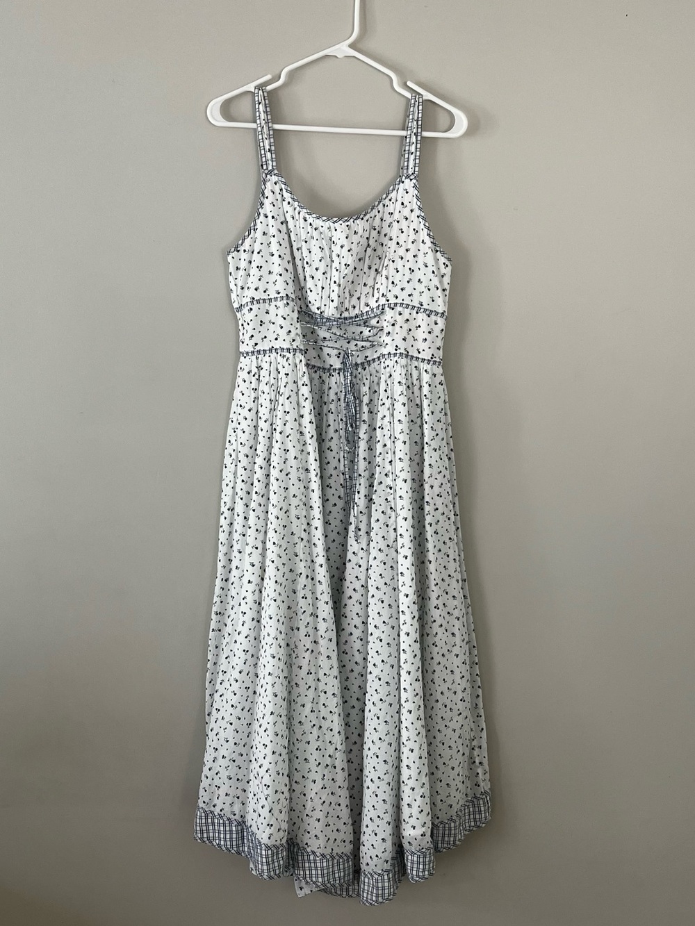 American Eagle Floral Corset Midi Dress L Ditsy Floral Cottagecore Milkmaid